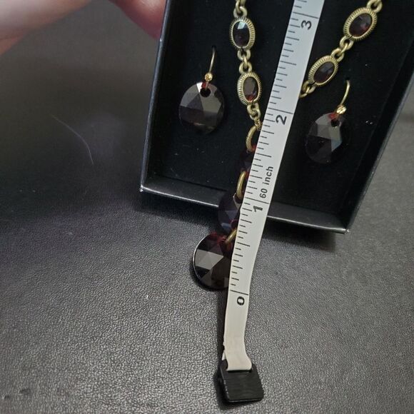 **Sale** Avon gold tone red beaded matching necklace and earring - Picture 6 of 8